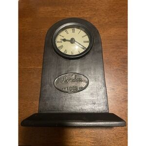 Prestige Mantel Top Clock Vtg - Dark Wood- Arch Top-Battery -London 1883 Replica